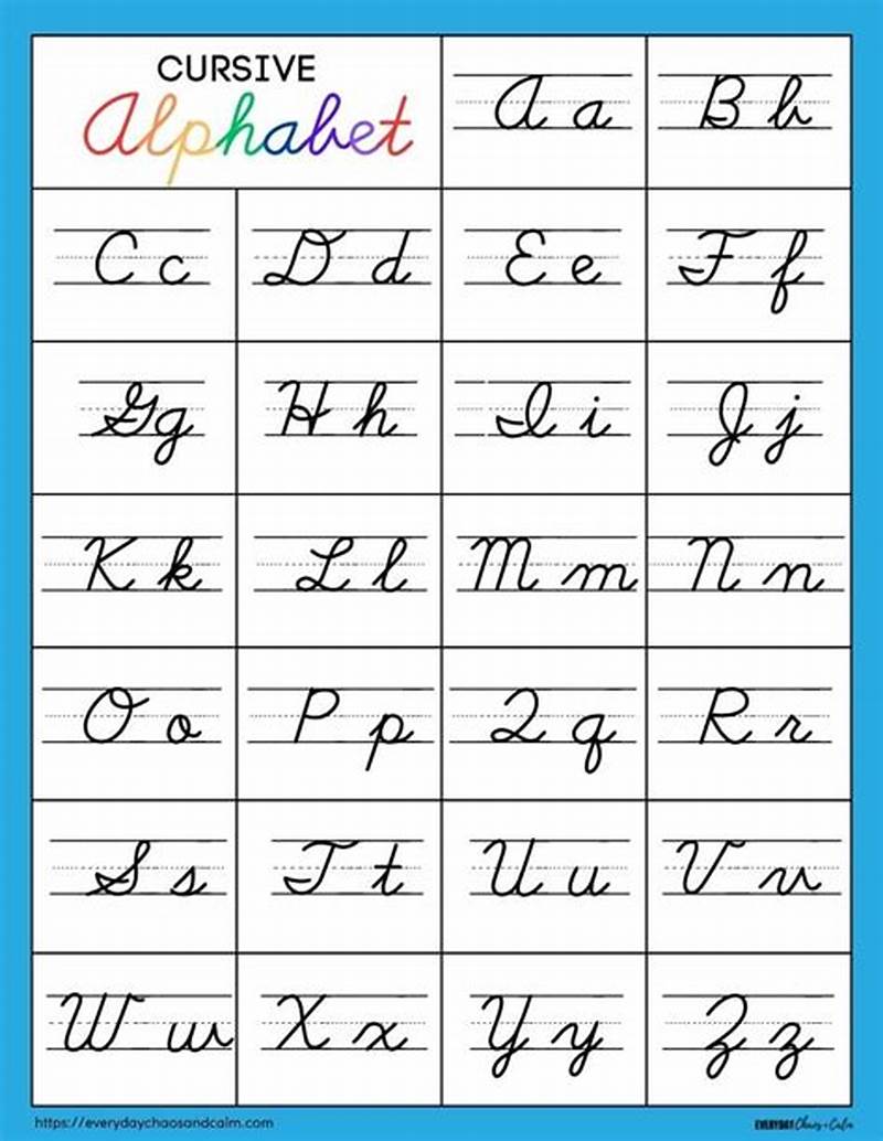 Printable Cursive Chart