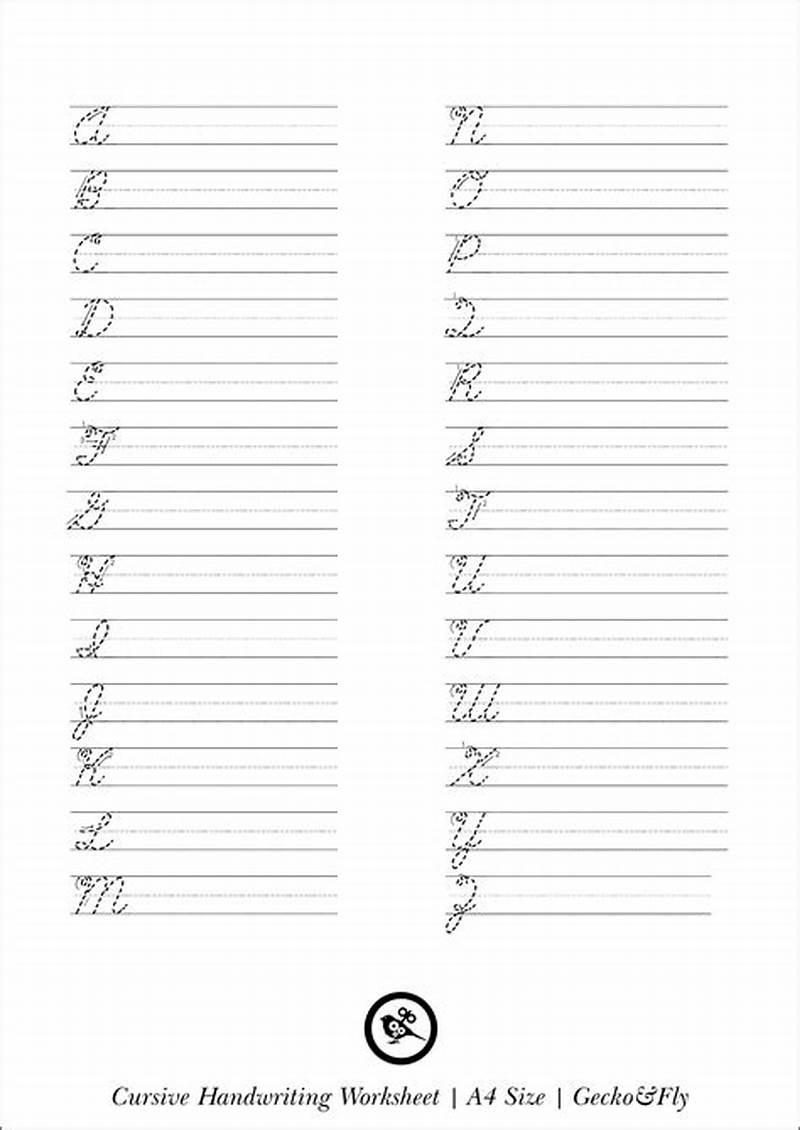 Printable Cursive Practice Pages