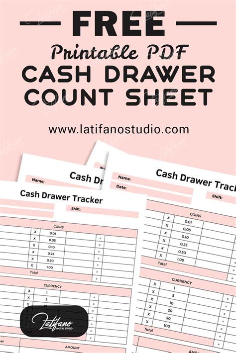Printable Daily Cash Drawer Count Sheet