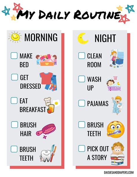 Printable Daily Routine Worksheet