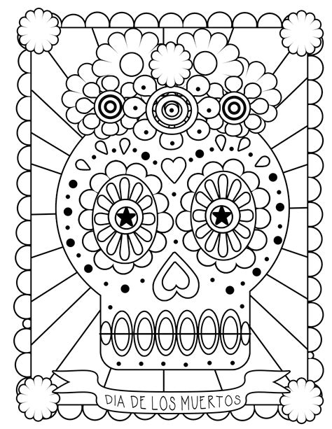 Printable Day Of The Dead Coloring Pages