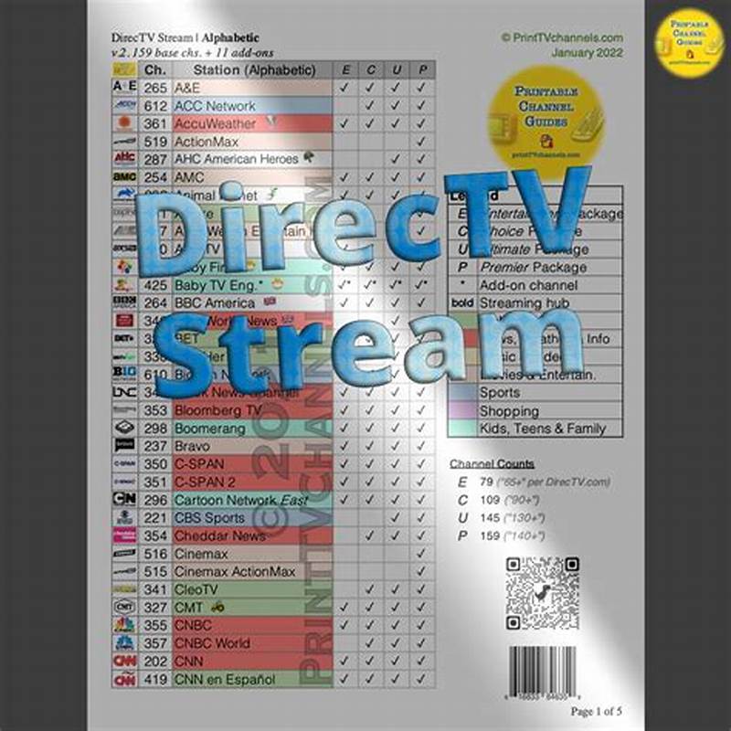 Printable Directv Guide