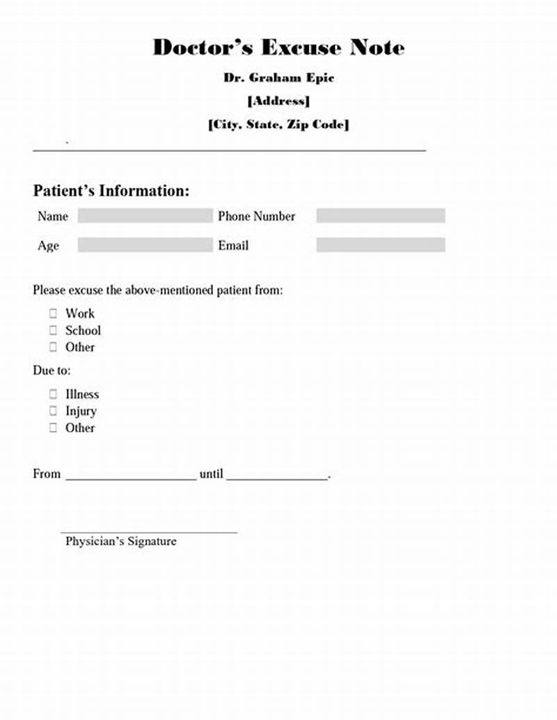 Printable Doctor Note