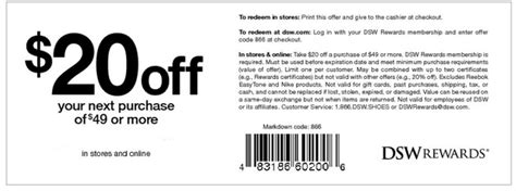 Printable Dsw Coupons