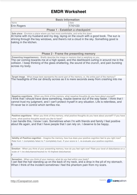 Printable Emdr Worksheets