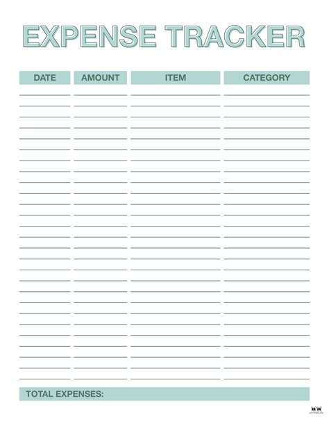 Printable Expense Tracker
