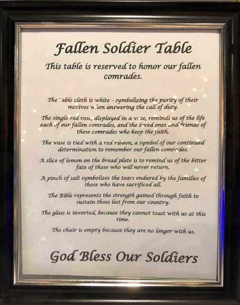 Printable Fallen Soldier Table Script