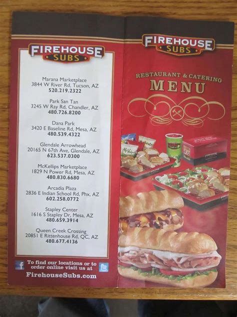 Printable Firehouse Sub Menu With Prices