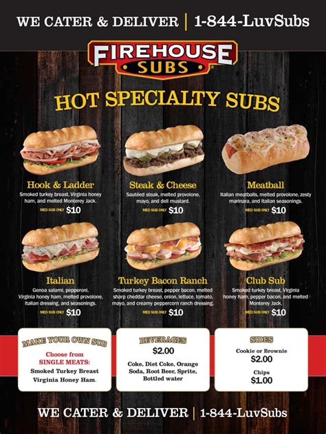 Printable Firehouse Subs Menu With Prices