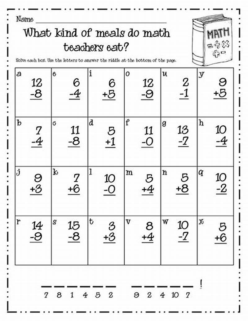 Printable First Grade Math Worksheets