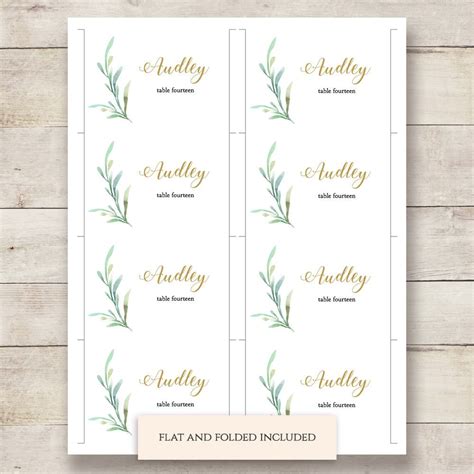 Printable Folded Place Cards