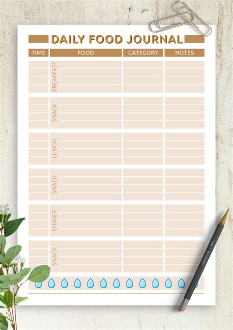Printable Food Journal