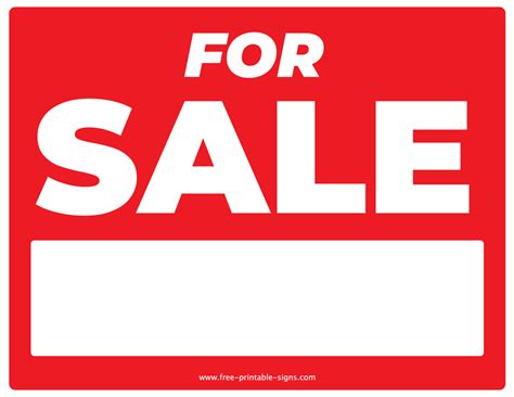 Printable For Sale Signs