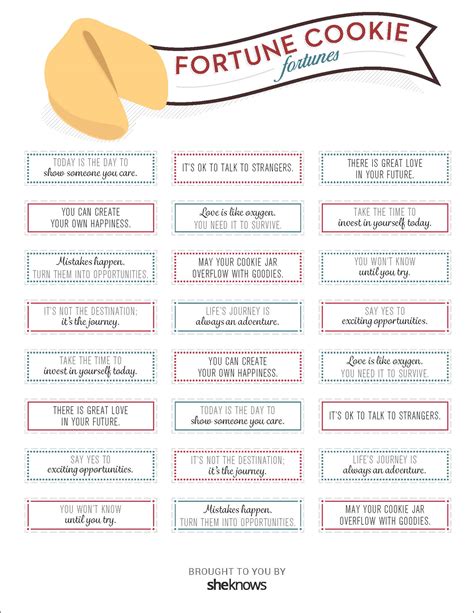 Printable Fortune Cookie Messages