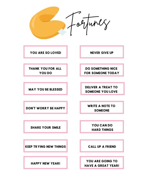 Printable Fortune Cookie Quotes