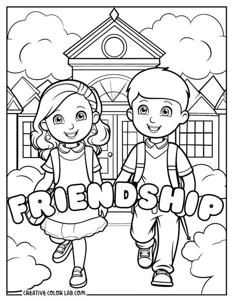Printable Friendship Coloring Sheets
