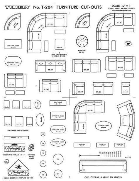 Printable Furniture Templates 1 4 Scale