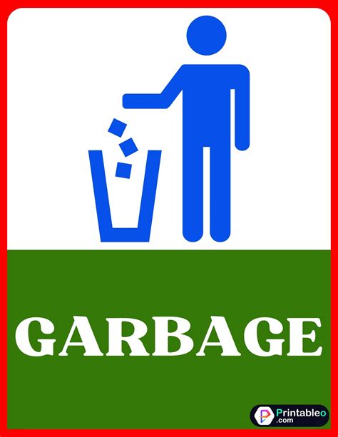Printable Garbage Sign