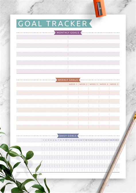 Printable Goal Tracker