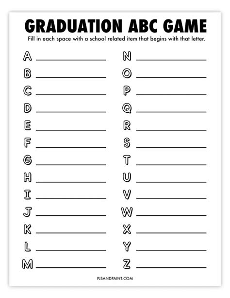 Printable Graduation Games