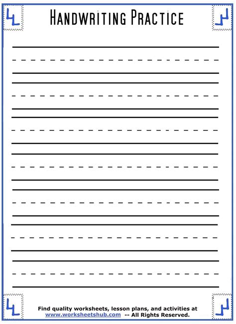 Printable Handwriting Sheets