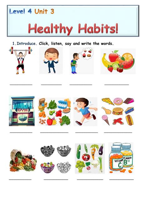 Printable Healthy Habits Worksheets