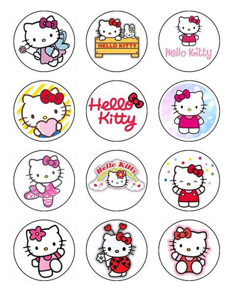 Printable Hello Kitty Cupcake Toppers