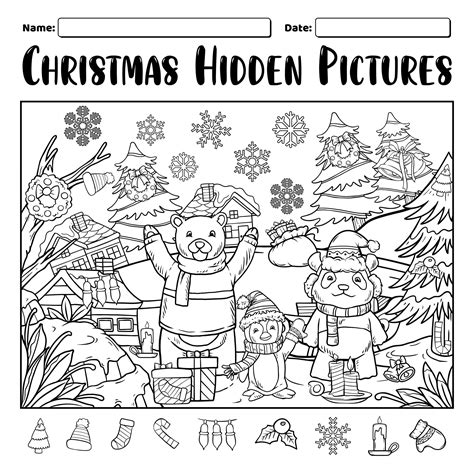 Printable Hidden Pictures Christmas