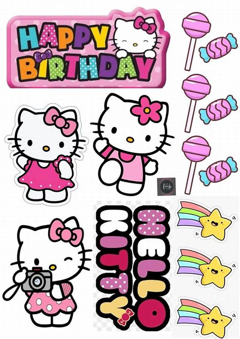 Printable High Resolution Hello Kitty Cake Topper