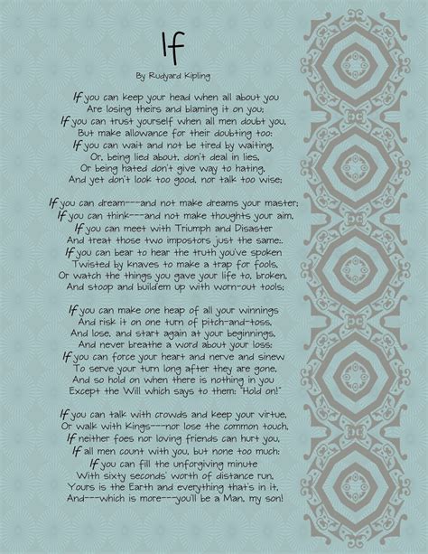 Printable If By Rudyard Kipling