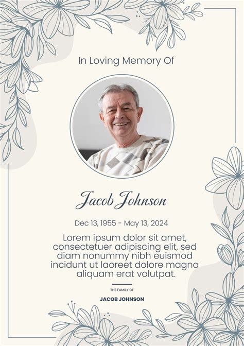 Printable In Loving Memory Template Free