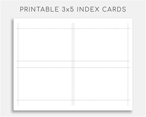 Printable Index Card Template