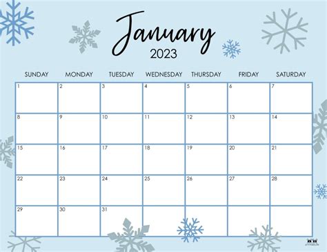 Printable Jan Calendar