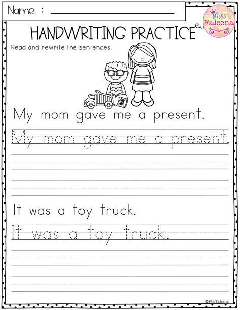 Printable Kindergarten Handwriting Worksheets
