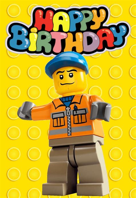 Printable Lego Birthday Card