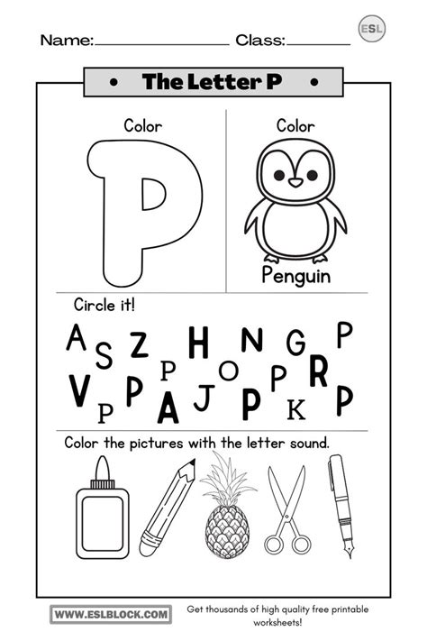 Printable Letter P Worksheets For Preschool