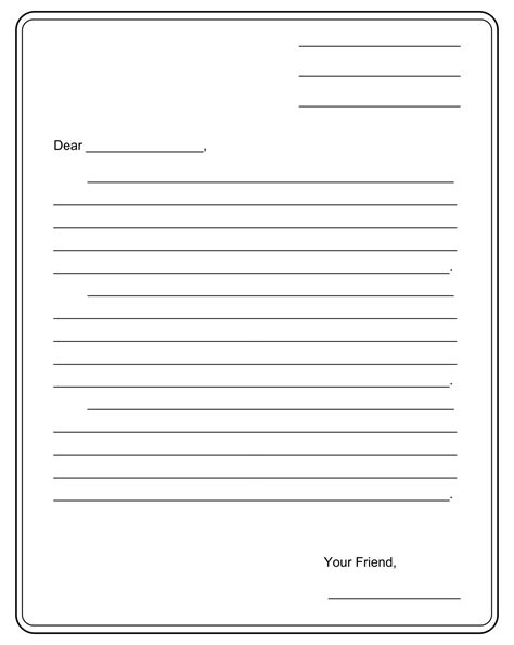 Printable Letter Writing Template