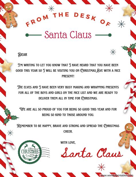 Printable Letters To Santa Claus