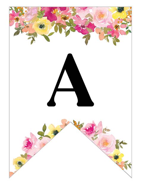 Printable Letters With Flowers