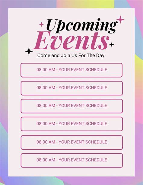 Printable List Of Upcoming Events In And Around Toledo