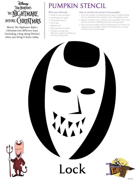 Printable Lock Shock And Barrel Pumpkin Stencil