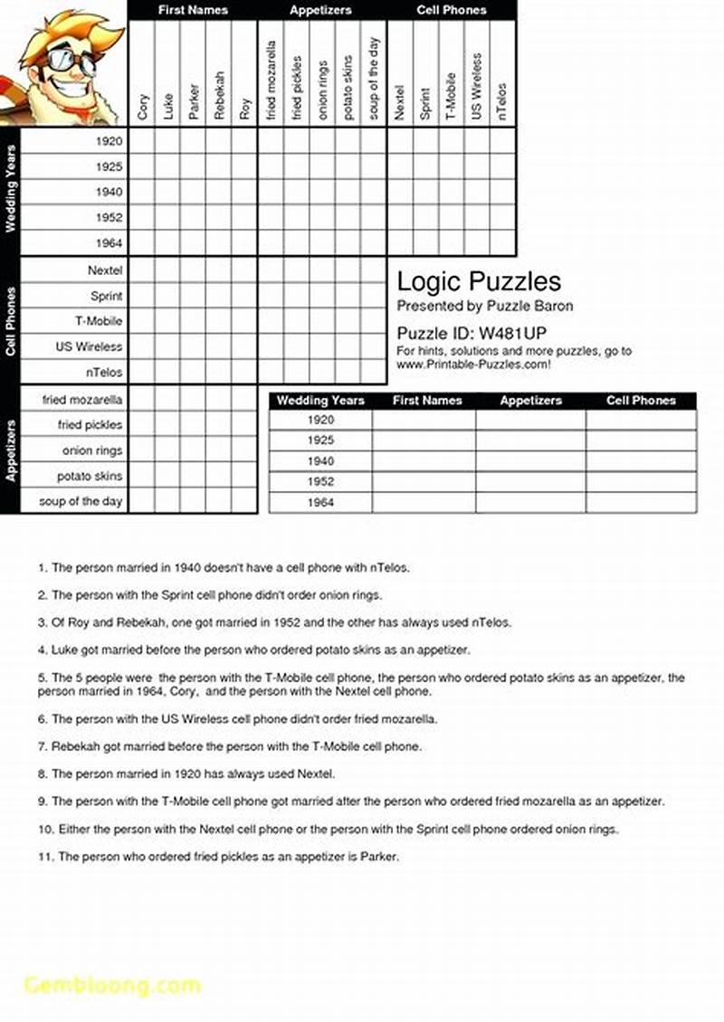 Printable Logic Problems