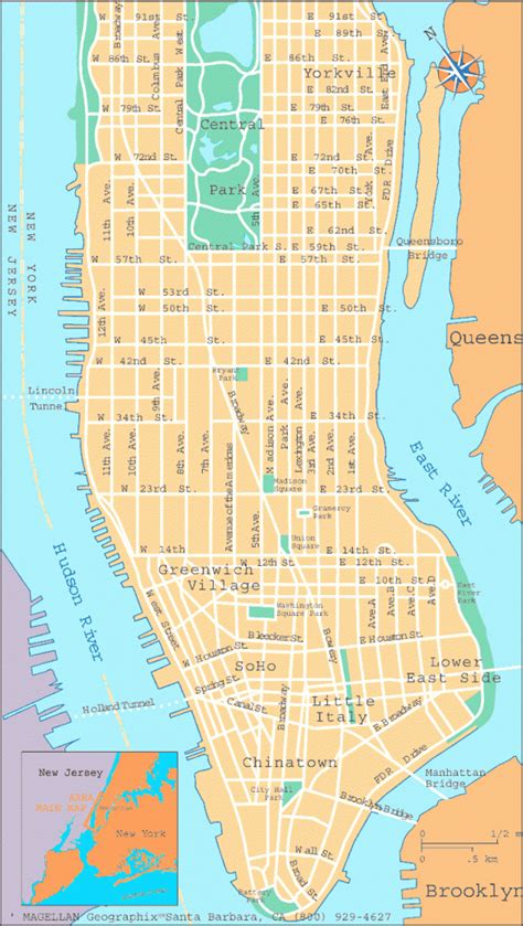 Printable Manhattan Map With Streets And Avenues