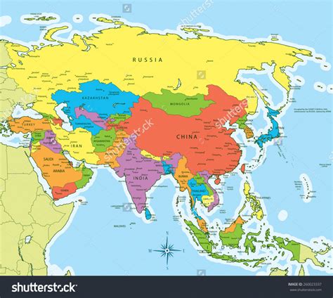 Printable Map Of Asia With Countries And Capitals