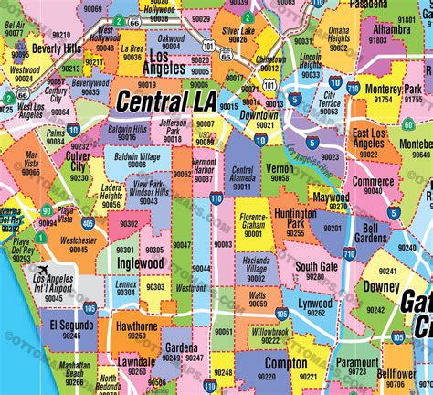 Printable Map Of Los Angeles City By Zip Code