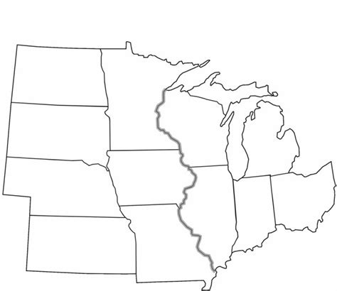 Printable Map Of Midwest States