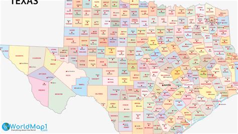 Printable Map Of Texas Counties