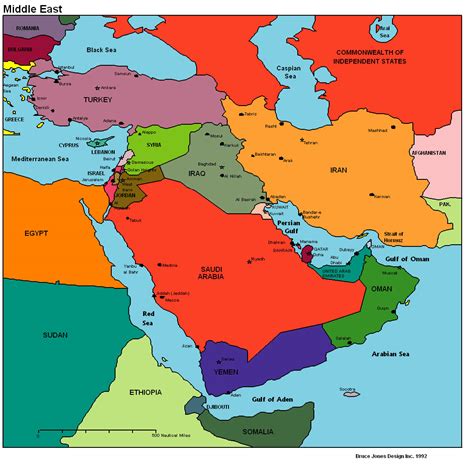 Printable Map Of The Middle East