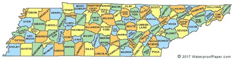 Printable Map Of Tn Counties