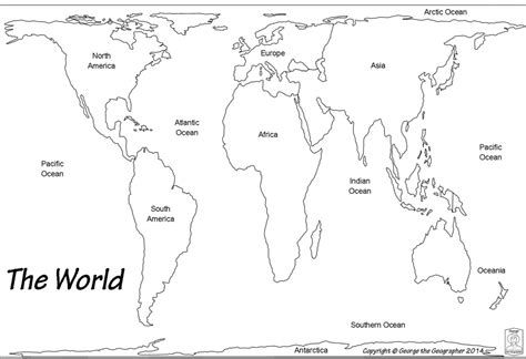 Printable Map Of World Continents
